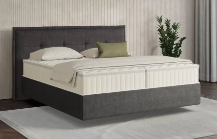 Mozart Boxspringbett Serie 7 Beethoven 160x200 Feiner Stoff Anthrazit H2/H3 schwebend Königliche Matratze