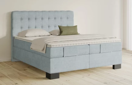 Mozart Boxspringbett Serie 5 Haydn 180x200 elektrisch Feiner Stoff Pastellblau H3/H4