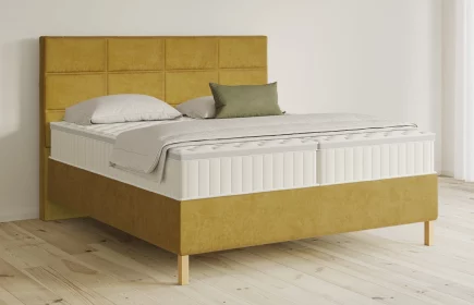 Mozart Boxspringbett Serie 5 Soler 160x200 Samt Goldgelb H3/H3 Königliche Matratze
