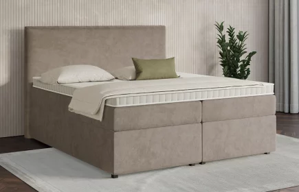 Mozart Boxspringbett Serie 7 Wagner 180x200 mit Bettkasten Samt Beigebraun H3/H2