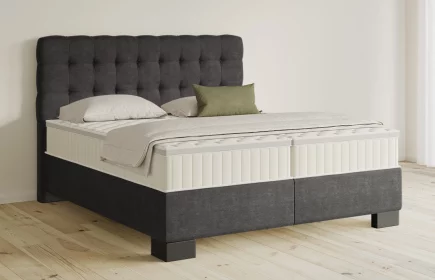 Mozart Boxspringbett Serie 5 Haydn 200x200 Feiner Stoff Anthrazit H3/H3 Königliche Matratze