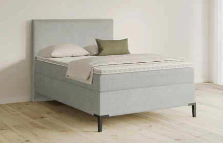 Mozart Boxspringbett Serie 5 Wagner 90x200 Feiner Stoff Silbergrau H3