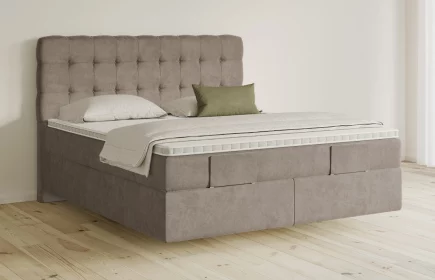 Mozart Boxspringbett Serie 5 Haydn 180x200 elektrisch Samt Beigebraun H3/H3 schwebend