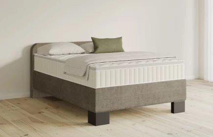 Mozart Boxspringbett Serie 5 Salieri 90x220 Feiner Stoff Taupe H3 Königliche Matratze