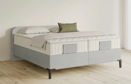 Mozart Boxspringbett Serie 5 Salieri 200x200 elektrisch Feiner Stoff Silbergrau H3/H3 Königliche Matratze