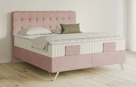 Mozart Boxspringbett Serie 5 Haydn 160x200 elektrisch Feiner Stoff Rosa H3/H2 Königliche Matratze