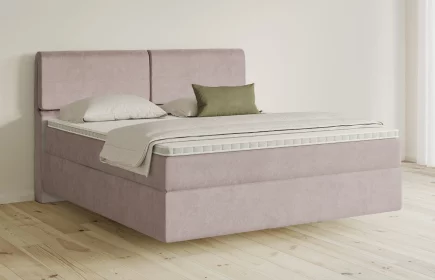 Mozart Boxspringbett Serie 5 Strauss 180x200 Samt Hellrosa H3/H3 schwebend
