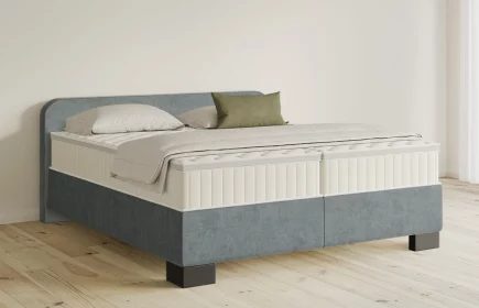 Mozart Boxspringbett Serie 5 Salieri 200x220 Samt Pastellblau H3/H3 Königliche Matratze
