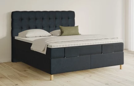 Mozart Boxspringbett Serie 5 Haydn 180x200 elektrisch Samt Dunkelblau H3/H3