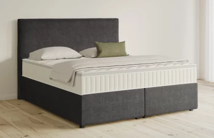 Mozart Boxspringbett Serie 5 Wagner 180x210 mit Bettkasten Feiner Stoff Anthrazit H2/H3 Königliche Matratze