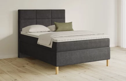 Mozart Boxspringbett Serie 5 Soler 140x220 Feiner Stoff Anthrazit H2