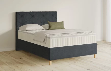 Mozart Boxspringbett Serie 5 Brahms 140x200 Samt Anthrazit H2 Königliche Matratze