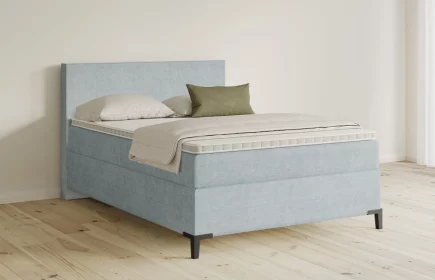 Mozart Boxspringbett Serie 5 Bach 140x200 Feiner Stoff Pastellblau H3