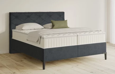 Mozart Boxspringbett Serie 5 Brahms 160x210 Samt Anthrazit H3/H3 Königliche Matratze