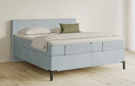 Mozart Boxspringbett Serie 5 Clementi 200x200 elektrisch Feiner Stoff Pastellblau H3/H3