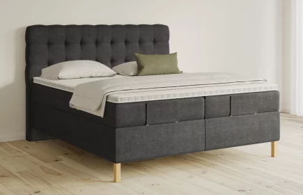 Mozart Boxspringbett Serie 5 Haydn 180x220 elektrisch Feiner Stoff Anthrazit H3/H3