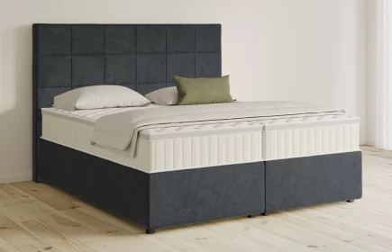 Mozart Boxspringbett Serie 5 Schubert 280x220 mit Bettkasten Samt Anthrazit H3/H3 Königliche Matratze