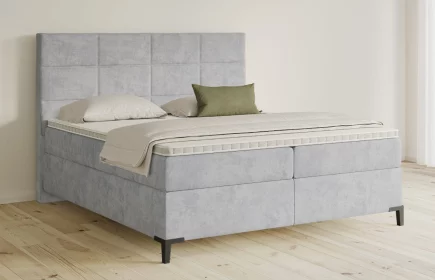 Mozart Boxspringbett Serie 5 Soler 240x220 Samt Hellgrau H2/H4