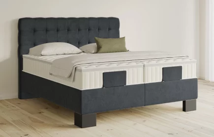 Mozart Boxspringbett Serie 5 Haydn 240x220 elektrisch Samt Anthrazit H2/H2 Königliche Matratze