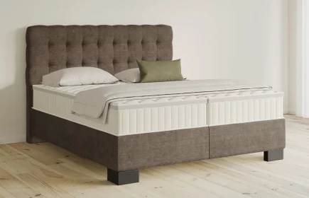 Mozart Boxspringbett Serie 5 Haydn 240x220 Feiner Stoff Braun H3/H3 Königliche Matratze