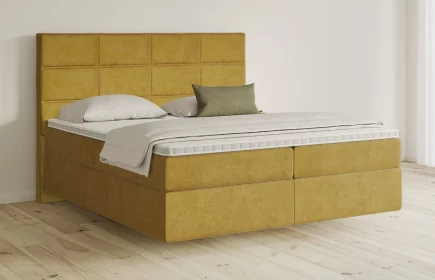 Mozart Boxspringbett Serie 5 Soler 280x220 Samt Goldgelb H3/H3 schwebend