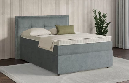 Mozart Boxspringbett Serie 7 Beethoven 140x200 mit Bettkasten Samt Pastellblau H2