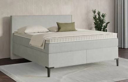 Mozart Boxspringbett Serie 7 Händel 160x200 Feiner Stoff Silbergrau H3/H3