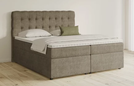 Mozart Boxspringbett Serie 5 Haydn 280x220 mit Bettkasten Feiner Stoff Taupe H3/H3