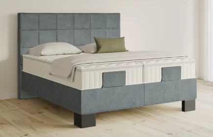 Mozart Boxspringbett Serie 5 Schubert 240x200 elektrisch Samt Pastellblau H3/H3 Königliche Matratze