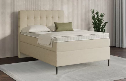 Mozart Boxspringbett Serie 7 Haydn 120x200 Grober Stoff Beige H2