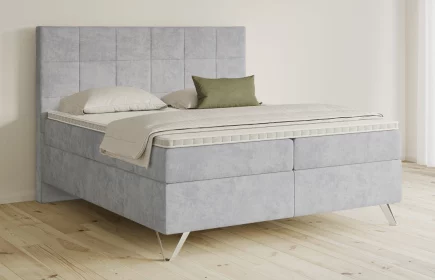 Mozart Boxspringbett Serie 5 Schubert 240x210 Samt Hellgrau H2/H3