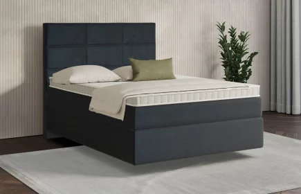Mozart Boxspringbett Serie 7 Soler 140x200 Samt Dunkelblau H3 schwebend