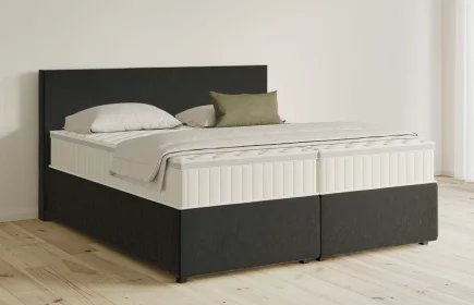 Mozart Boxspringbett Serie 5 Bach 240x200 mit Bettkasten Samt Schwarz H3/H2 Königliche Matratze