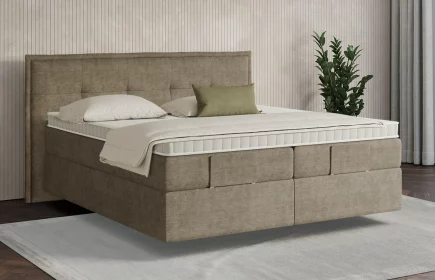 Mozart Boxspringbett Serie 7 Beethoven 160x200 elektrisch Feiner Stoff Taupe H3/H3 schwebend