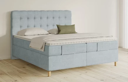 Mozart Boxspringbett Serie 5 Haydn 240x200 elektrisch Feiner Stoff Pastellblau H4/H2
