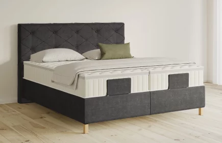 Mozart Boxspringbett Serie 5 Brahms 280x220 elektrisch Feiner Stoff Anthrazit H2/H3 Königliche Matratze