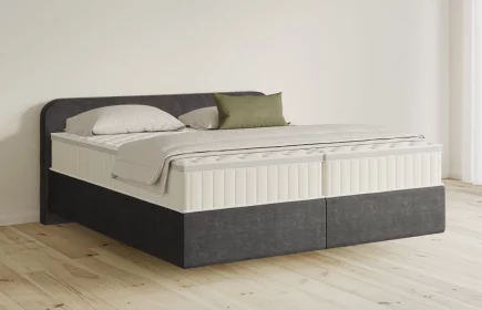 Mozart Boxspringbett Serie 5 Salieri 240x200 Feiner Stoff Anthrazit H3/H3 schwebend Königliche Matratze