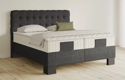 Mozart Boxspringbett Serie 5 Haydn 240x220 elektrisch Feiner Stoff Anthrazit H3/H3 Königliche Matratze