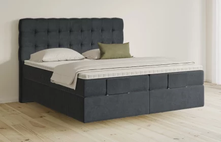 Mozart Boxspringbett Serie 5 Haydn 280x190 elektrisch Samt Anthrazit H2/H3 schwebend