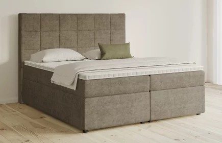 Mozart Boxspringbett Serie 5 Schubert 280x200 mit Bettkasten Feiner Stoff Taupe H3/H3