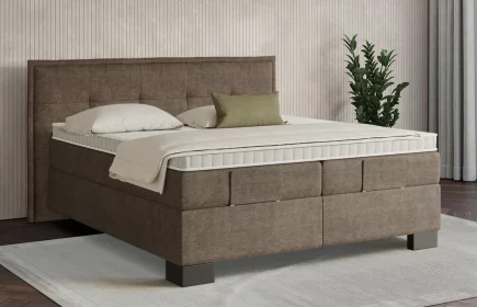 Mozart Boxspringbett Serie 7 Beethoven 200x220 elektrisch Feiner Stoff Braun H3