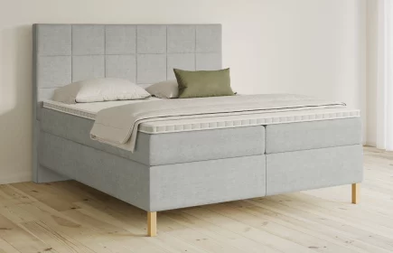 Mozart Boxspringbett Serie 5 Schubert 240x220 Feiner Stoff Silbergrau H2/H3