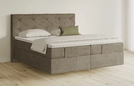 Mozart Boxspringbett Serie 5 Brahms 240x200 elektrisch Feiner Stoff Taupe H3/H3 schwebend