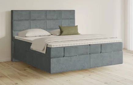 Mozart Boxspringbett Serie 5 Soler 240x220 elektrisch Samt Pastellblau H3/H3 schwebend