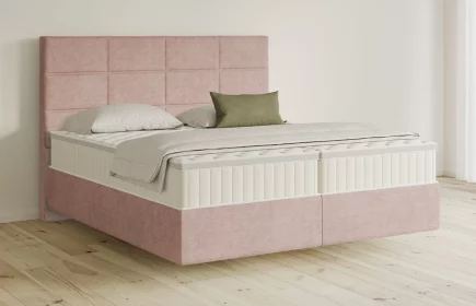 Mozart Boxspringbett Serie 5 Soler 280x220 Feiner Stoff Rosa H3/H2 schwebend Königliche Matratze