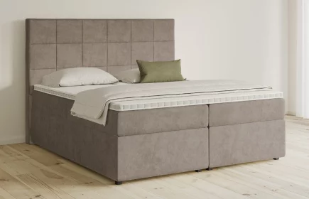 Mozart Boxspringbett Serie 5 Schubert 240x220 mit Bettkasten Samt Beigebraun H3/H3