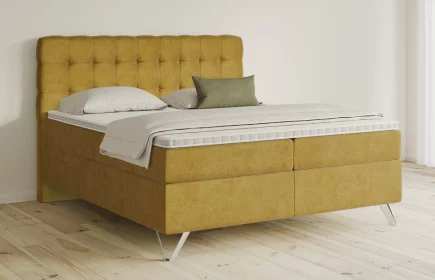 Mozart Boxspringbett Serie 5 Haydn 240x220 Samt Goldgelb H3/H3
