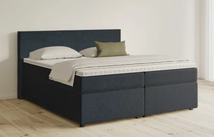 Mozart Boxspringbett Serie 5 Bach 240x220 mit Bettkasten Samt Dunkelblau H3/H3