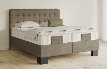 Mozart Boxspringbett Serie 5 Haydn 280x200 elektrisch Feiner Stoff Taupe H3/H3 Königliche Matratze