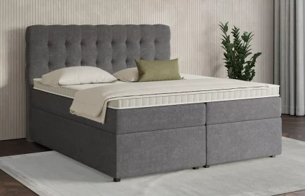 Mozart Boxspringbett Serie 7 Haydn 240x200 mit Bettkasten Grober Stoff Anthrazit H2/H3